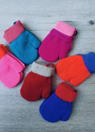 Перчатки варежки детские осенние для малышей теплые перчатки 0-18 месяцев