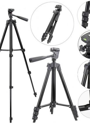 Штатив для телефону та фотоапарата tripod 3120 pro портативний трипод 0,35-1.02м висота. колір: чорний