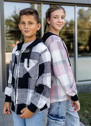 Стильна сорочка байкова підліткова, байковая рубашка подростковая, стильная рубашка в клетку2 фото