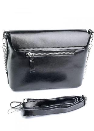Женская кожаная сумка черного цвета2 фото