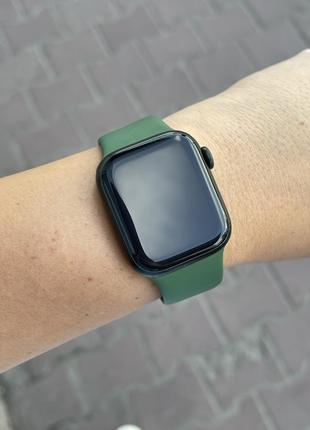 Смарт-годинник apple watch series 7 41mm green aluminum  case with clover sport band1 фото