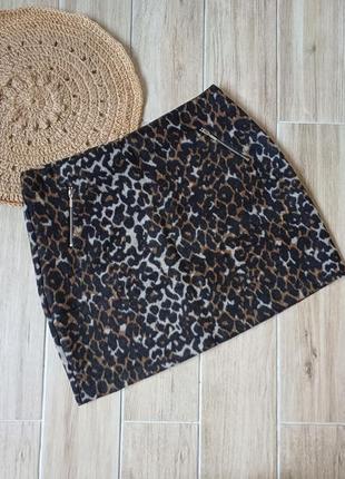 Мини юбка леопардовый принт1 фото