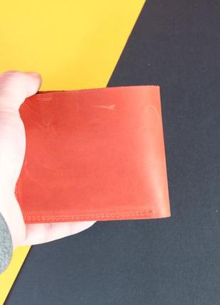 Кожаный классический кошелек с монетницей ручной роботы с винтажной кожи3 фото