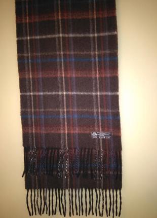 Вовняний /кашеміровий шарф у клітинку woolmark (вовна, кашемір)7 фото