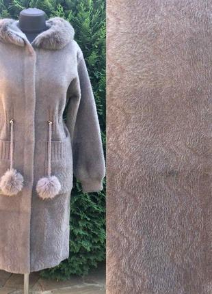 Пальто,кардиган с жко мехом,альпака, высокое качество и стиль.1 фото