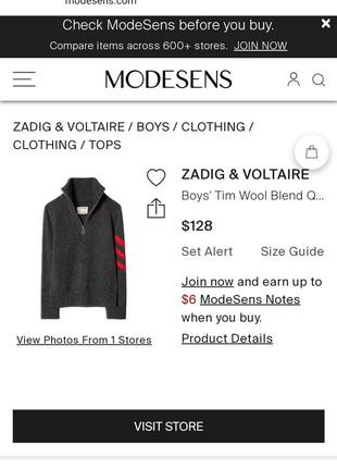 Zadig &amp; voltaire boys шерстяной свитер гольф из шерсти 1283 фото