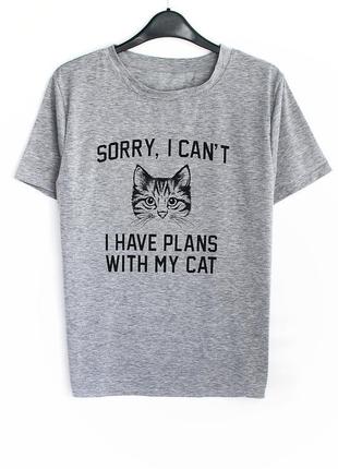 Отличная футболка с котиком