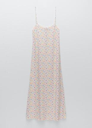 Сукня сарафан плаття zara трикотажне в квітковий принт4 фото