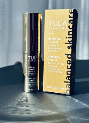 Tula gold glow cooling &amp; brightening eye balm подсвечивающий бальзам для зоны вокруг глаз1 фото
