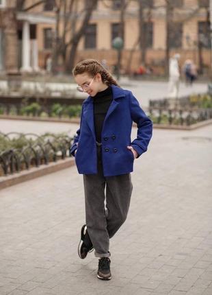 Кашемировое пальто -пиджак для девочки7 фото
