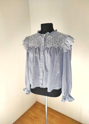 Роскошная хлопковая блуза рубашка