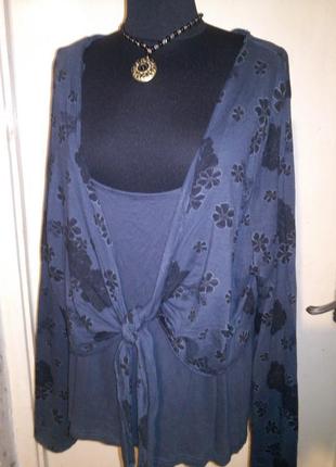 Натуральна,трикотажна-стрейч,блузка-обманка,2 в 1,великогог розміру,туреччина,kiabi2 фото