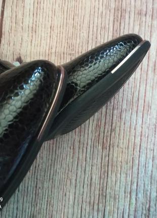 Жіночі демісезонні лаковані шкіряні черевики із зміїним принтом туреччина. ботинки2 фото