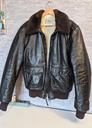 Кожаная куртка пилот авиатор l.l.bean g-1 aviator pilot бомбер