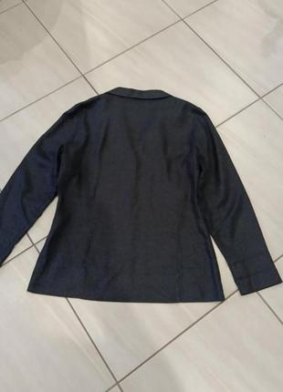 Льняной пиджак рубашка черный цвет3 фото