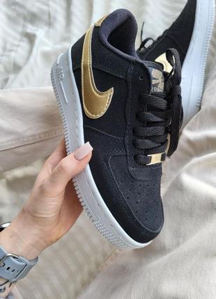 Nike air force 1 black gold2 фото