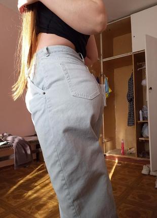 Zara джинсові штани-банани4 фото