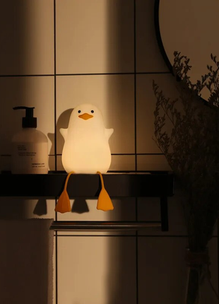 Силиконовый детский ночник уточка el-543-26 с аккумулятором