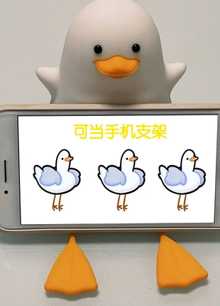 Силиконовый детский ночник уточка el-543-26 с аккумулятором