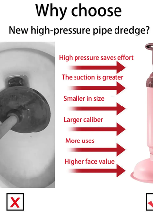 Всасывающий пневматический вантуз для прочистки унитаза и раковины 703-6 плунжер для туалета
