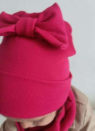 Модний осінній демі комплект для дівчинки шапка та хомут6 фото