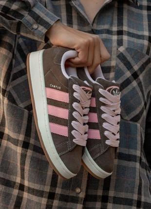 Кросівки жіночі adidas campus brown\rose7 фото