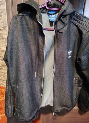Джинсовая куртка ветровка adidas2 фото