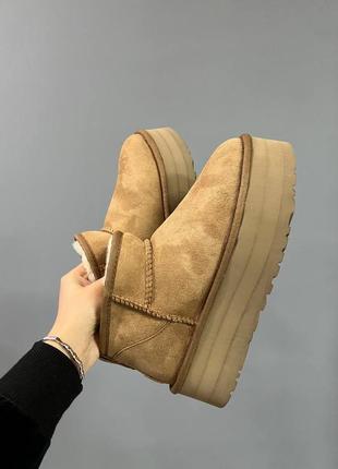 Женские угги на платформе ugg наполнитель овчина1 фото