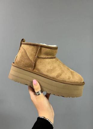 Жіночі уггі на платформі ugg наповнювач овчина7 фото