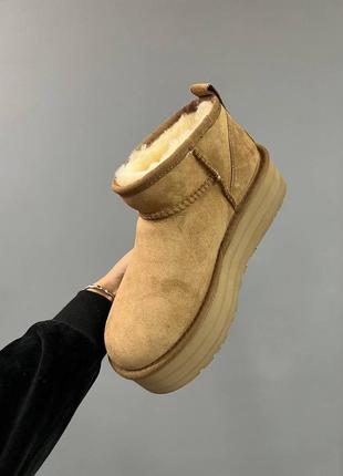 Жіночі уггі на платформі ugg наповнювач овчина6 фото
