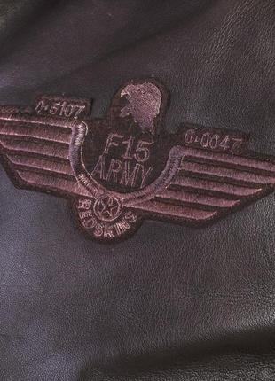 Лётная кожаная куртка top gun коричневая с подстёжкой7 фото