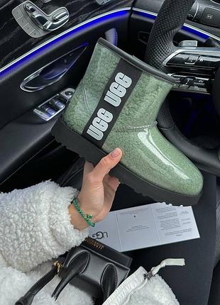 Зимние угги ugg 36-38 classic mini clear green