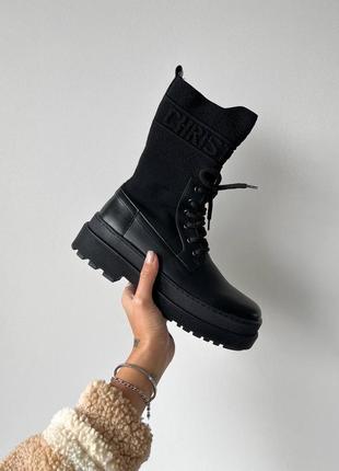 Ботинки диор dior boot black sock