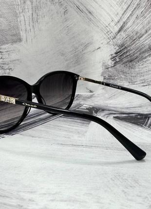 Солнцезащитные очки женские классические с линзами градиент оправа ацетат красивые тонкие дужки с камешками5 фото