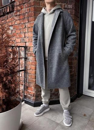 Стильное мужское кашемировое пальто качественный оверсайз премиум