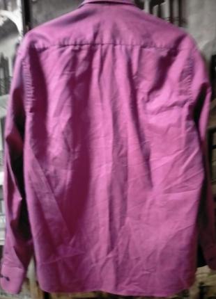 Рубашка мужская eterna размер l фиолетовая в мелкую клеточку5 фото