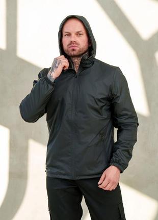 Базовая мужская водоотталкивающая ветровка качественная однотонная куртка осенняя1 фото