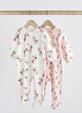 Детский трикотажный человечек для девочки слип на молнии