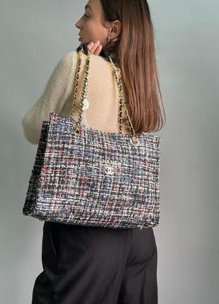 Сумка женская  textile tote bag tweed vakko (04051) шанель на плечо кросс боди7 фото