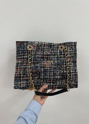 Сумка женская  textile tote bag tweed vakko (04051) шанель на плечо кросс боди2 фото