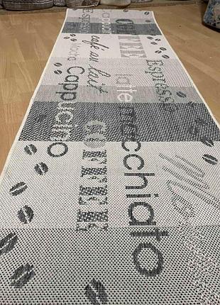 Доріжка для кухні flex coffee 0581 світло-сірий на відріз безворсова прогумована