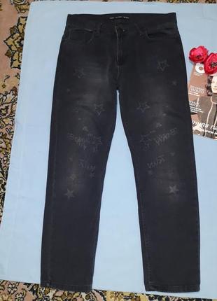 Джинсы джинси женские  размер 44 / 10 не стрейчевые черные мом2 фото
