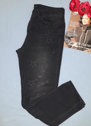 Джинсы джинси женские  размер 44 / 10 не стрейчевые черные мом3 фото