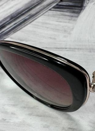 Солнцезащитные очки женские классические с линзами градиент оправа ацетат тонкие дужки с камешками6 фото