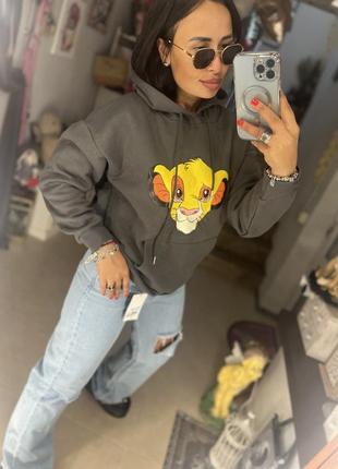 Сірий свитшот -реглан с капюшоном 6