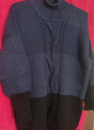 Жіночий в'язаний светр з косою джемпер пуловер оверсайз довгий ангора ручна робота

handmade2 фото