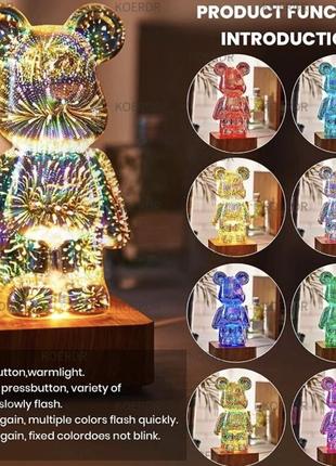 Ночник светильник 3d bearbrick статуэтка проектор светильник мышка7 фото