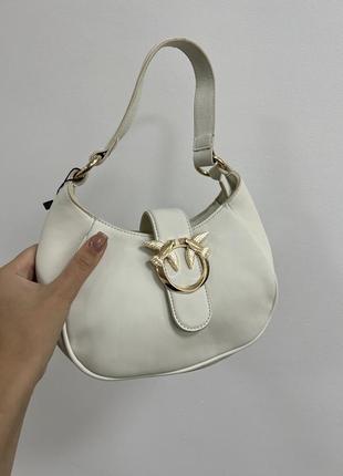 Стильна жіноча сумка pinko mini brioche bag hobo white 22 x 14 x 8 см
