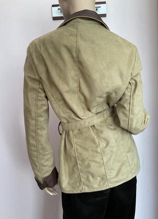Жакет- курточка с кожей из искусственной замши / l- xl / brend ac3 фото