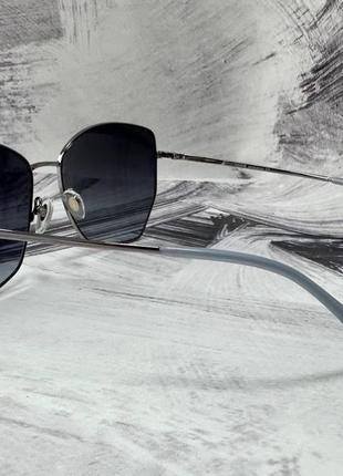 Солнцезащитные очки женские геометрия с линзами градиент в металлической оправе с тонкими дужками2 фото